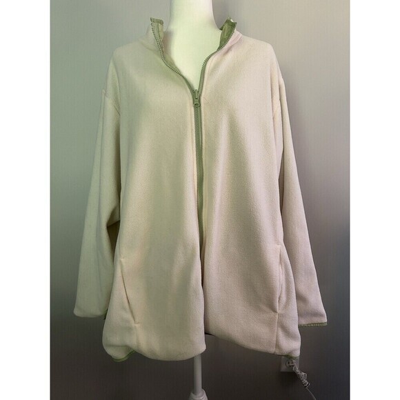 Reversible Lime Nylon/cream Fleece Plus Size 4X Jacket - Picture 6 of 10